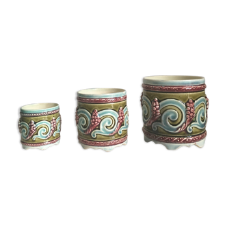 Trio decorated pots