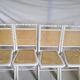 Suite of 4 folding chairs vintage wood and cannage 60s/70s