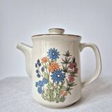 '70s Flower Stoneware Coffee Pot - Vintage