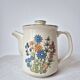 Cafetière en grès à fleurs '70s - Vintage