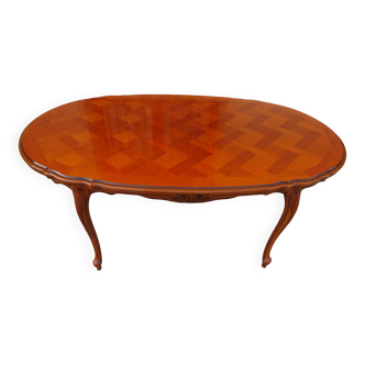 Regency style oval table with integrated extensions