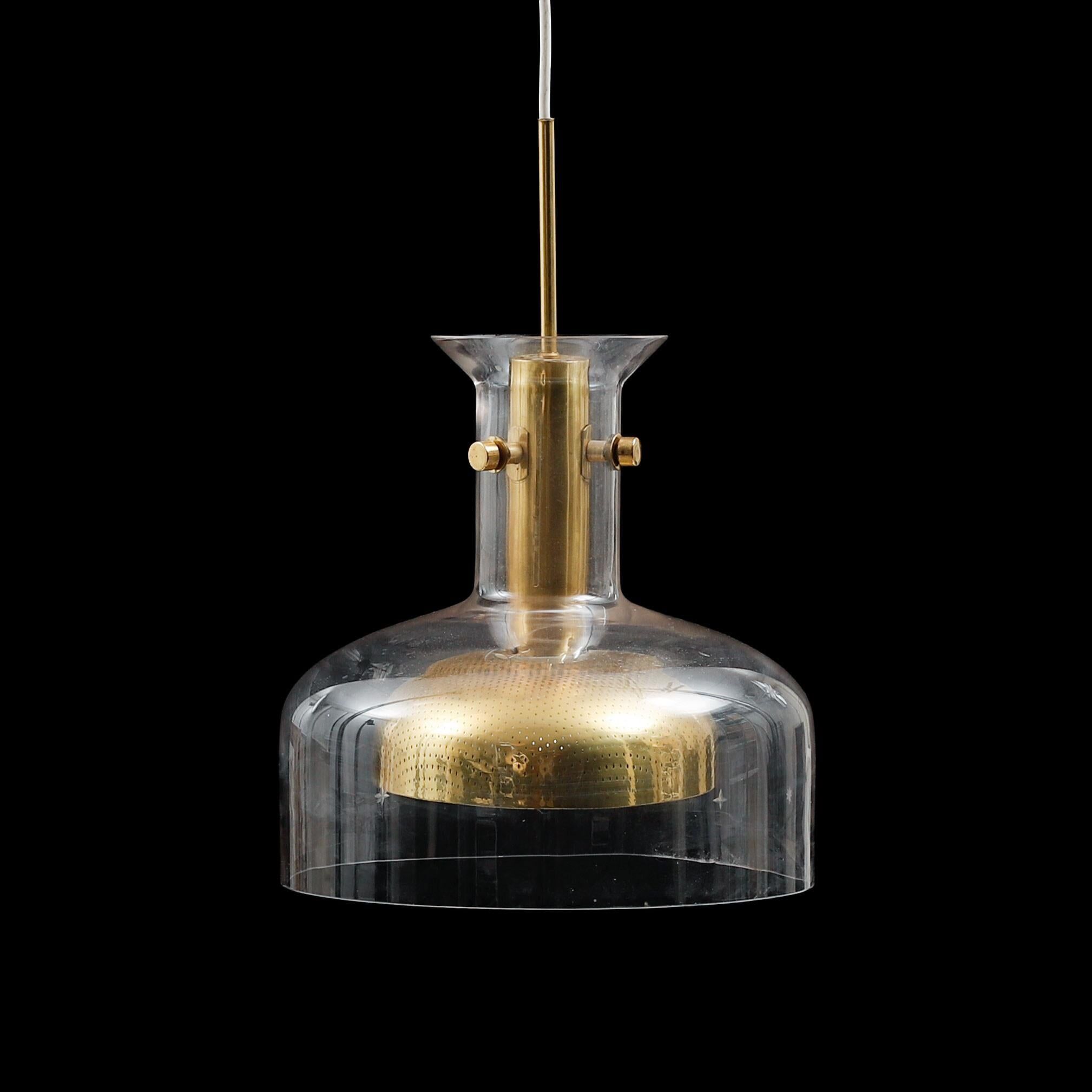 Anders Pehrson crystal pendant lamp by Atelje Lyktan, 1960s