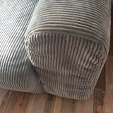 Sky blue ribbed 3-seater sofa