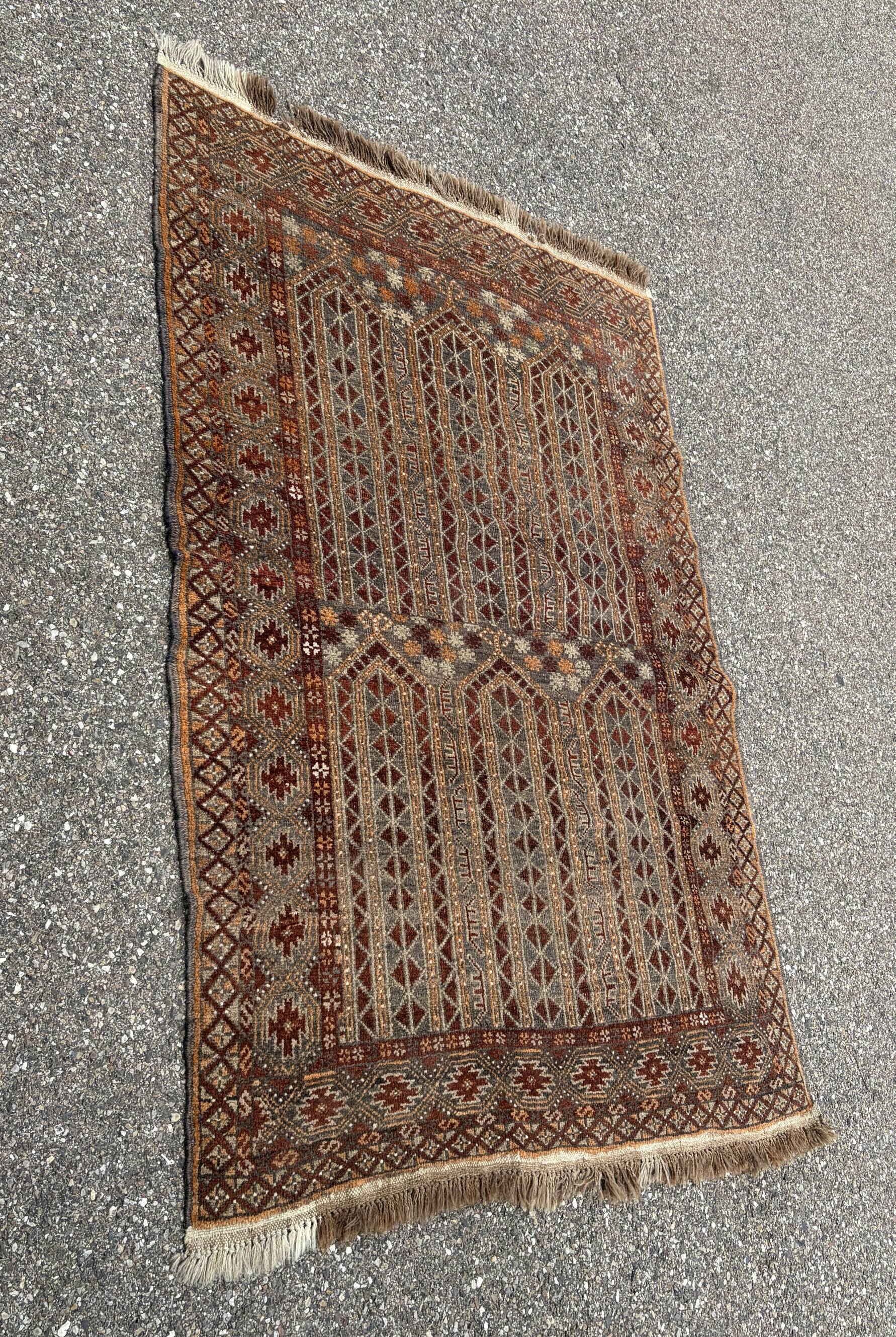 handwoven Turkmen carpet