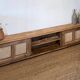 TV cabinet in raw oak and cane - sliding doors