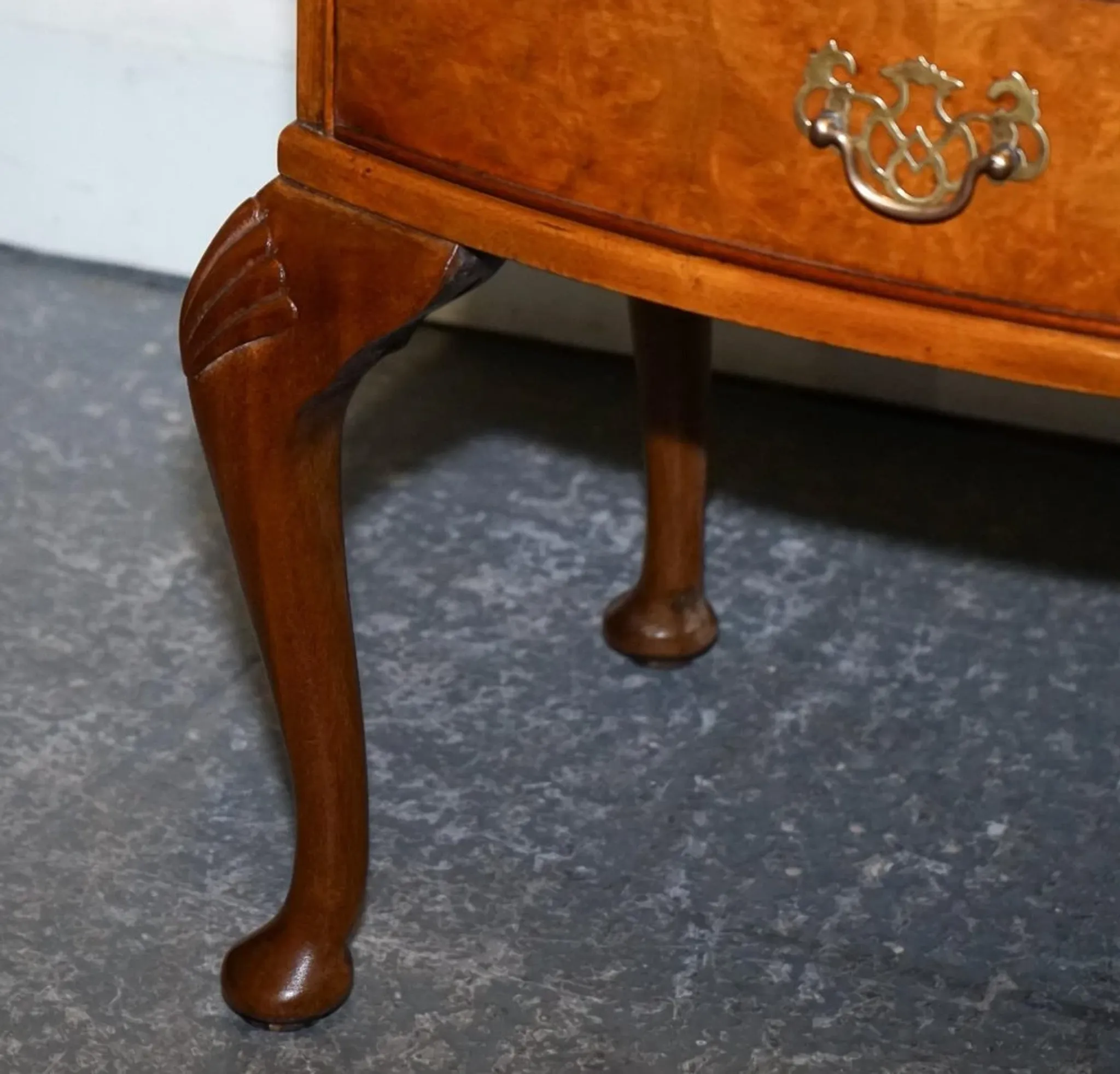 Art Deco Walnut Burl Bedside Tables, Set of 2