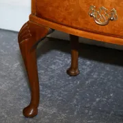 Art Deco Walnut Burl Bedside Tables, Set of 2