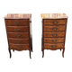 Pair of Louis XV style marquetry chiffonniers