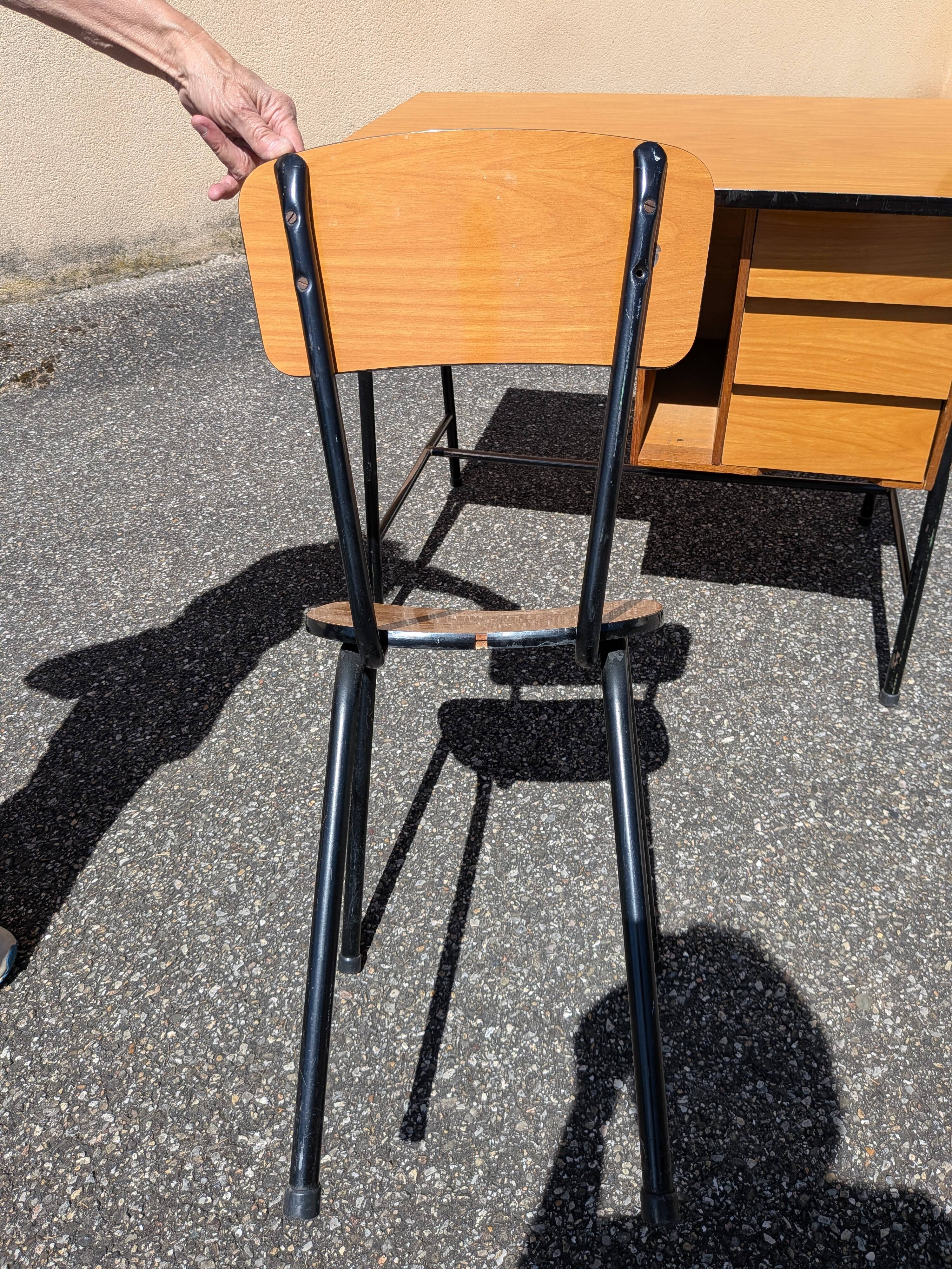 Vintage 1960s Formica desk and chair set.
