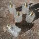 Set of 5 vintage molded glass globe suspensions