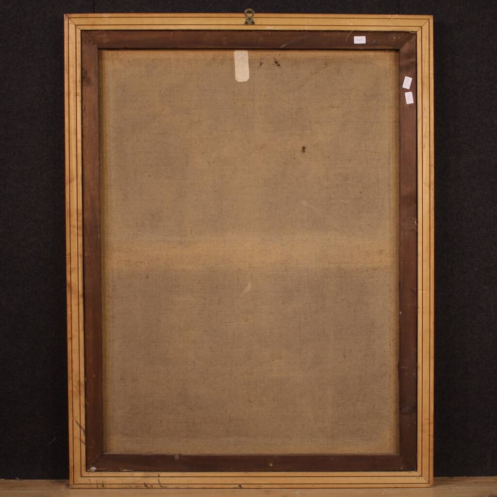 Tableau religieux huile sur toile Saint Roch du XXème siècle