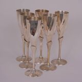Silver-plated metal flutes x6