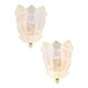 Contemporary Venetian Sanded Murano Glass Floreal Wall Sconces-Set of Two