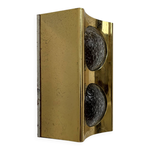 Applique en laiton et - verre 1950