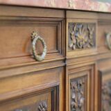 Buffet with mirror in solid walnut. Late 19th century, beautiful piece.
