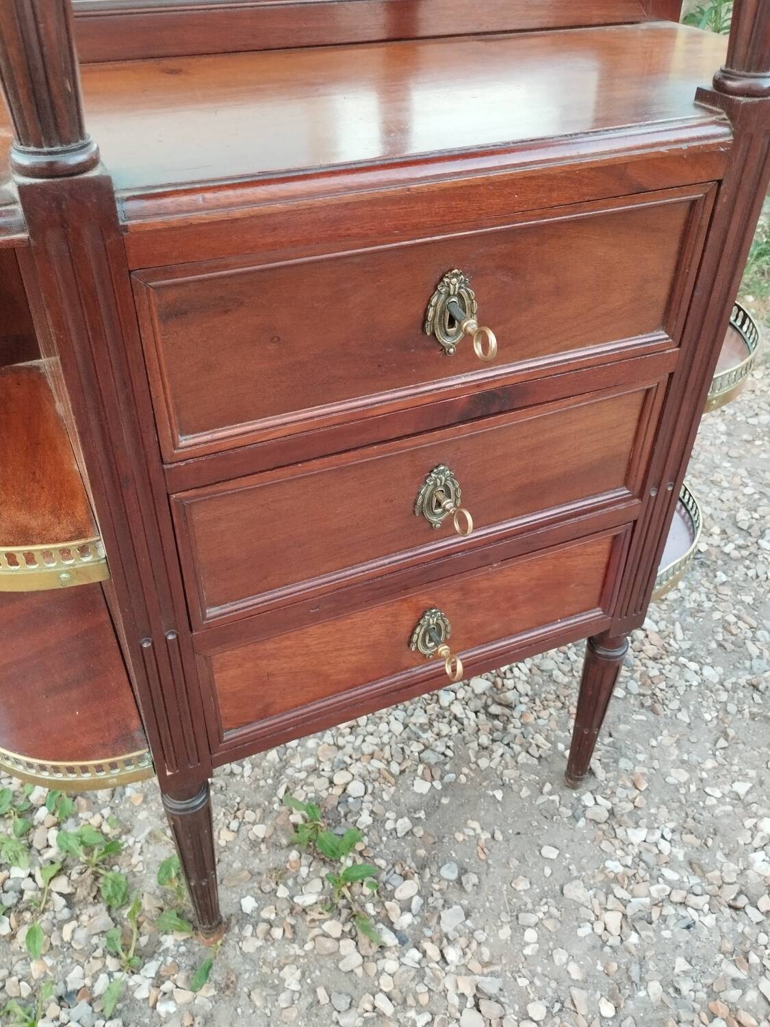 Antique Louis XVI style chest of drawers with marble top