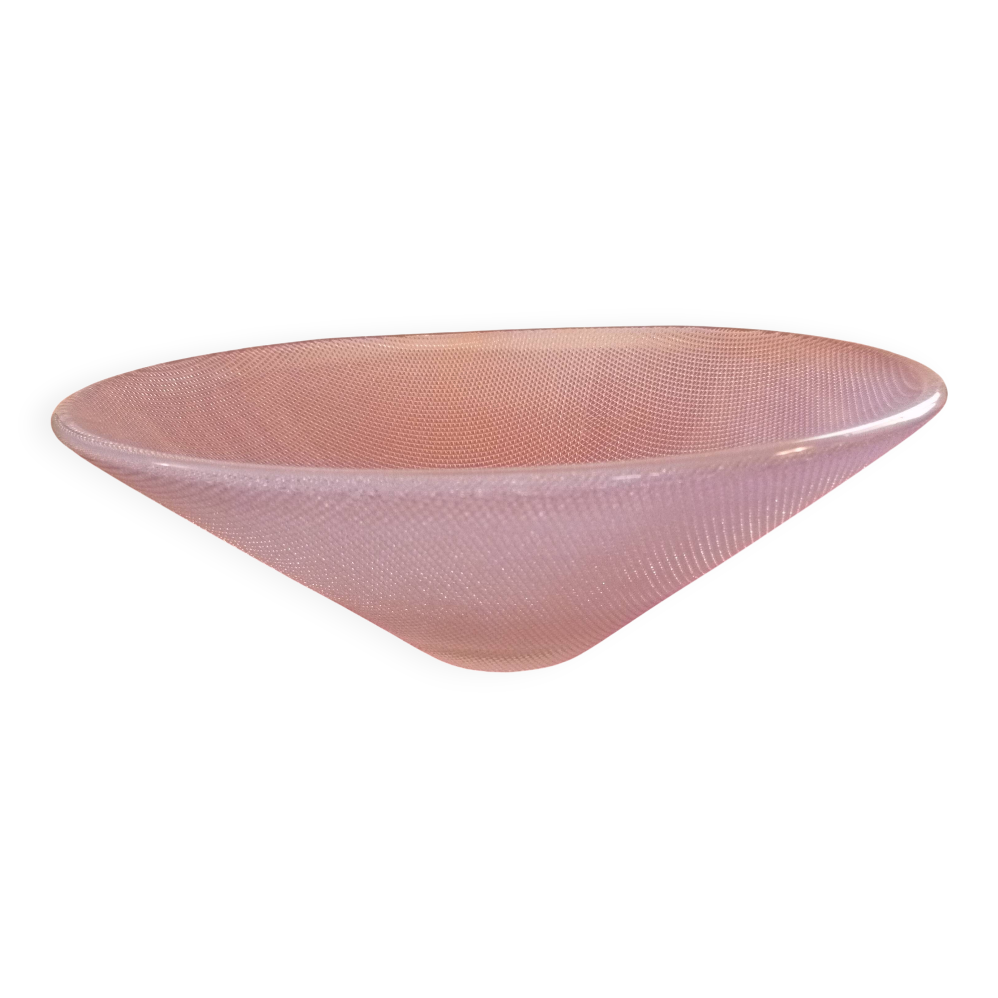 HOLMGAARD SCANDINAVIAN DESIGN / LARGE COUPE SALAD BOWL 70's glassware