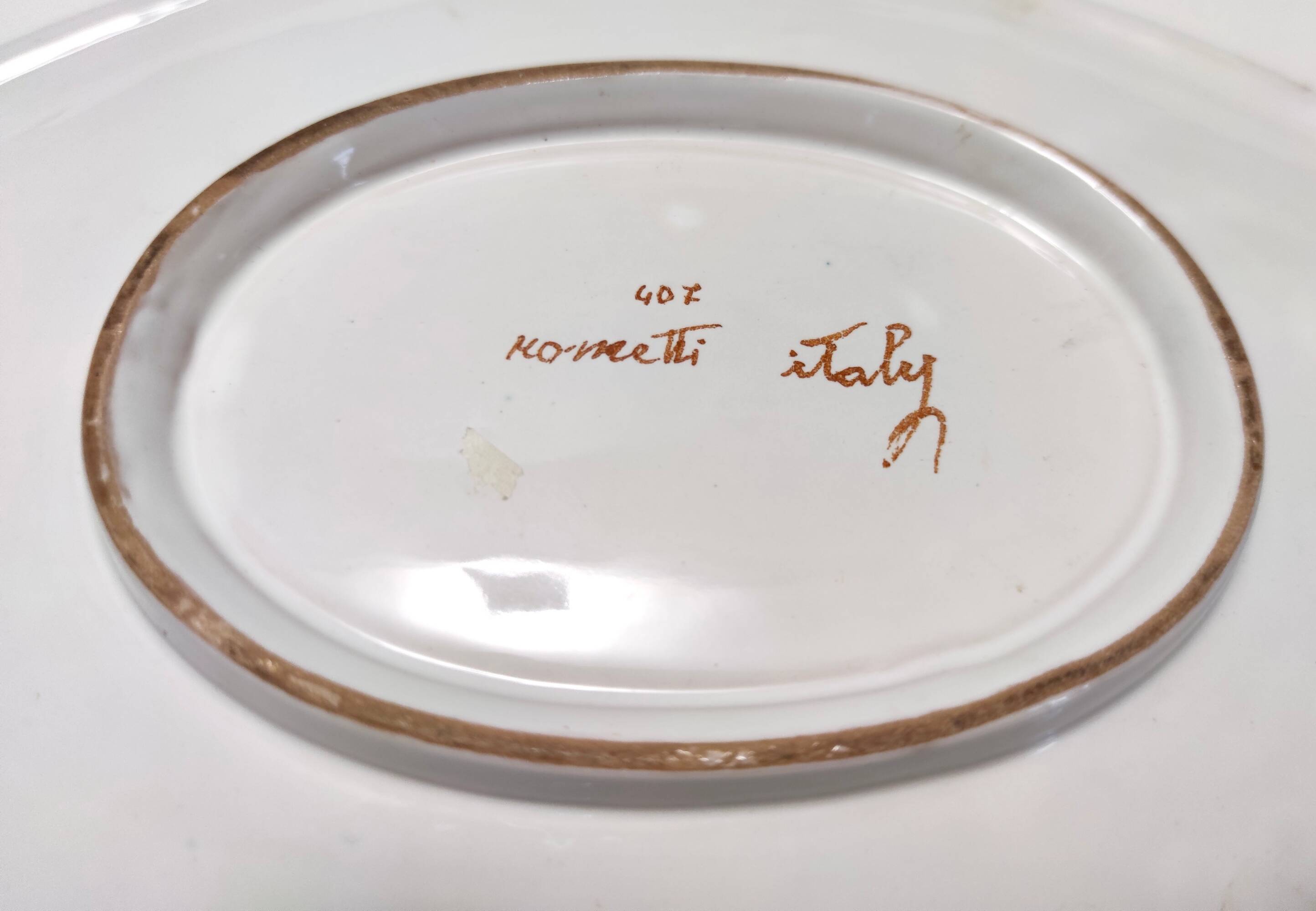 Large Ceramic Pink Fish Vide-Poche / Decorative Plate by Rometti, Italy