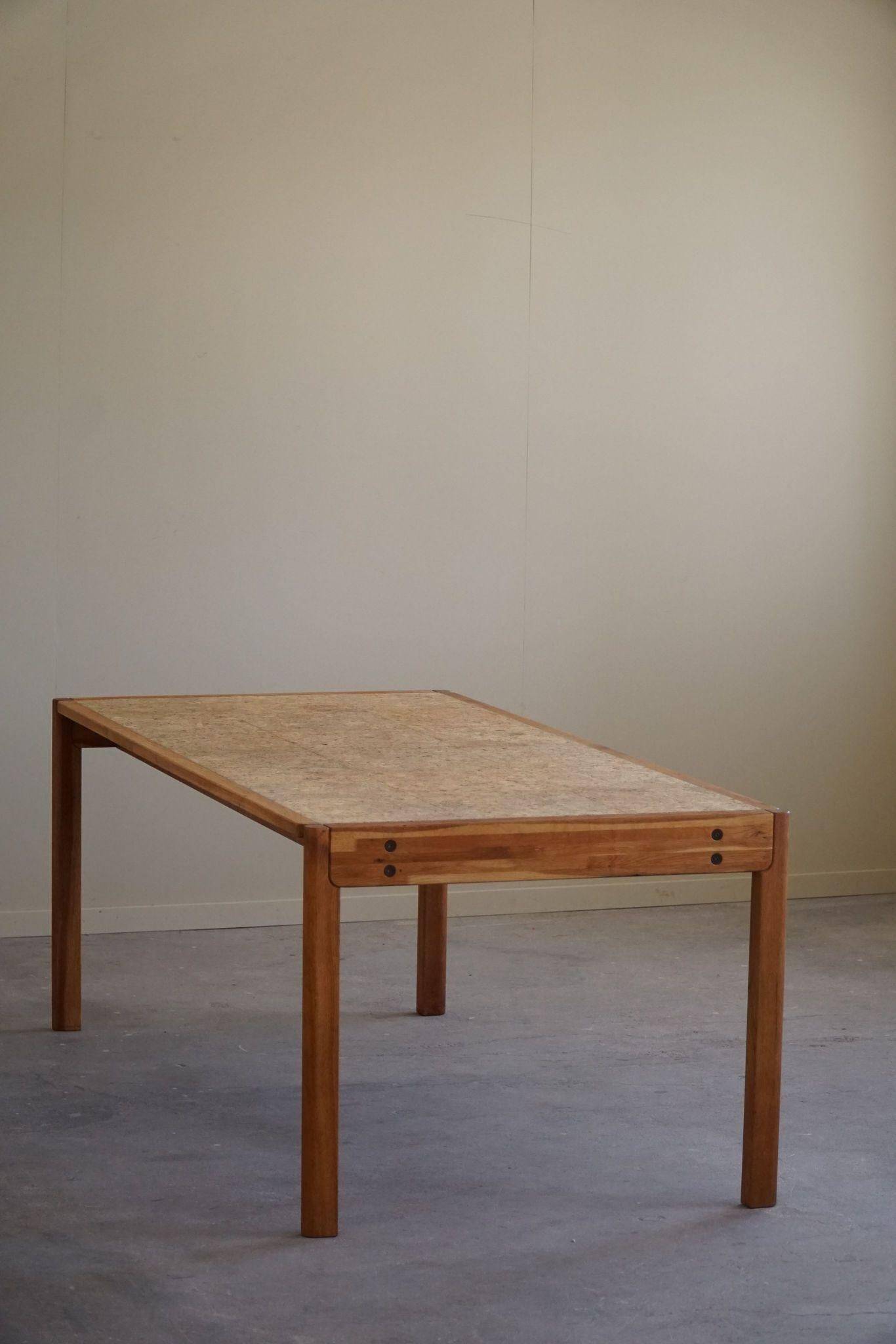Jørgen Bækmark, Dining table in Oak & Cork, Danish Mid Century Modern, 1960s