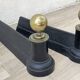 Chenets neoclassical cast iron and brass
