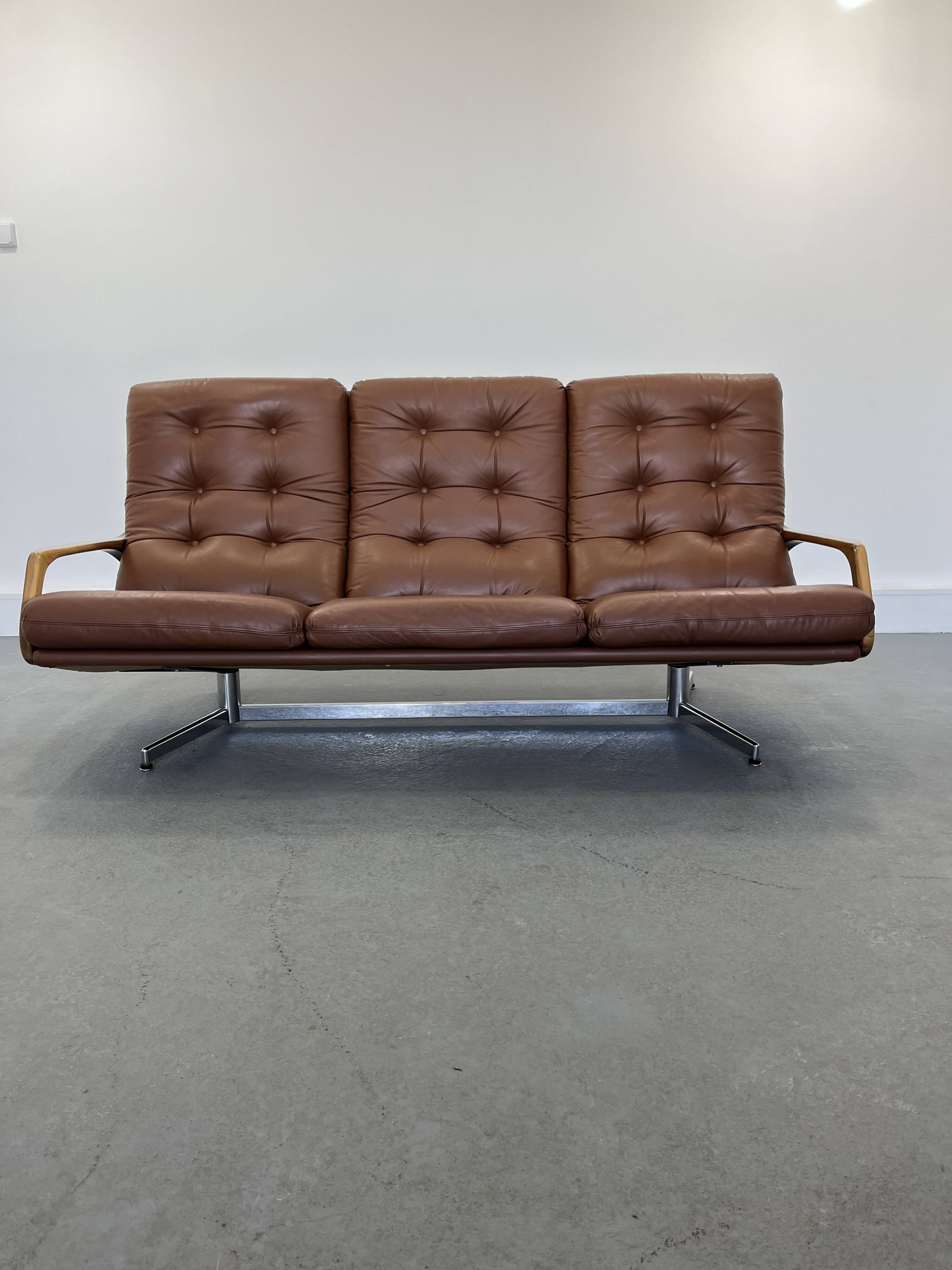 Vintage 3-seater sofa by Eugen Schmidt for Soloform, 1960 s