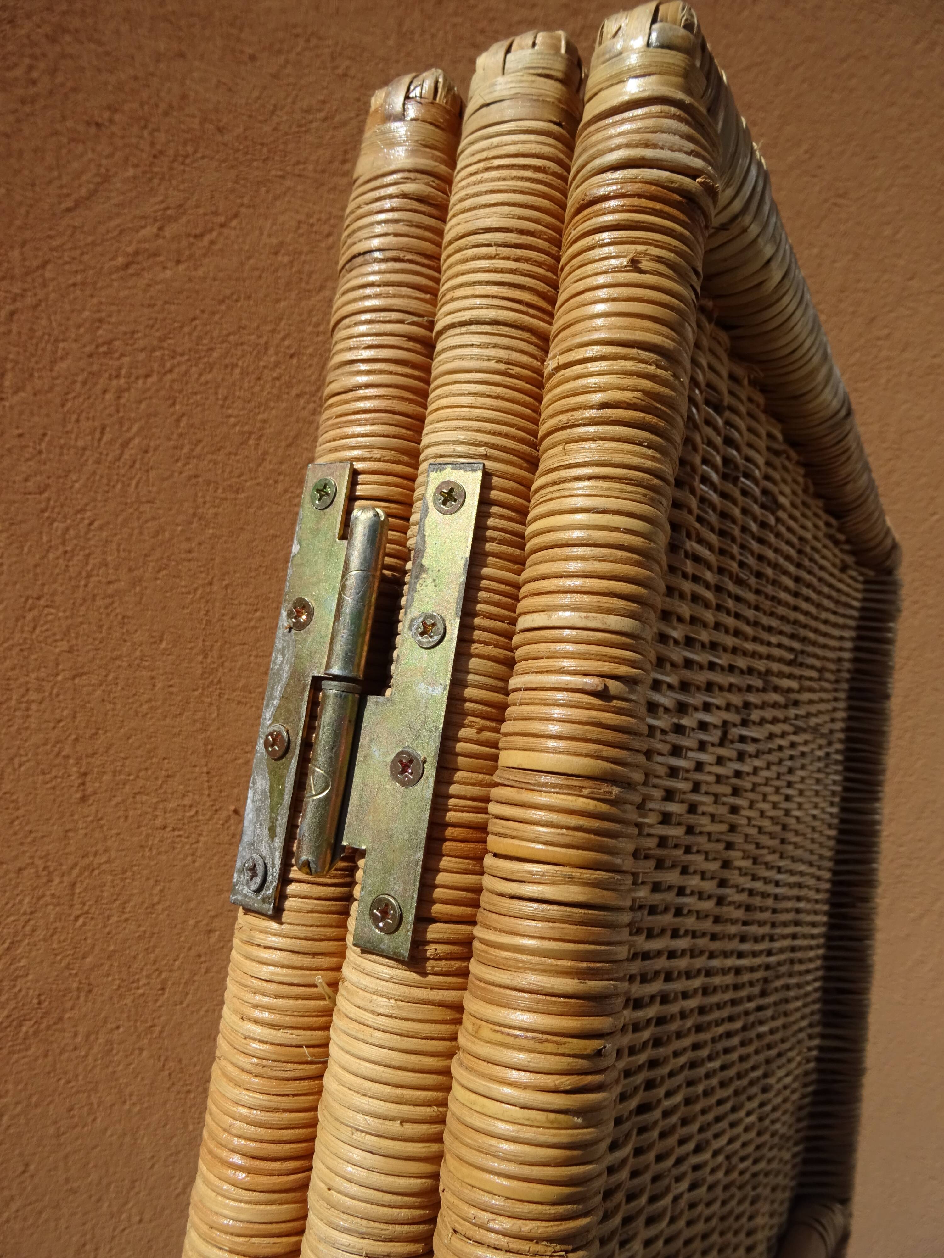 Vintage rattan and bamboo basketry screen