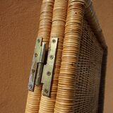 Vintage rattan and bamboo basketry screen