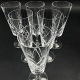 Set of 6 Lorraine crystal champagne flutes, 17 cm