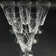 6 flûtes à champagne en cristal de Lorraine