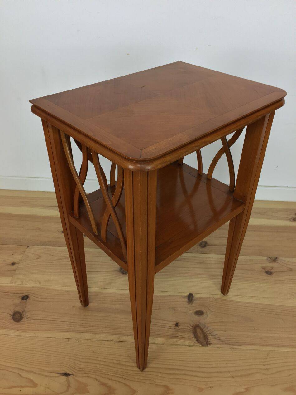Table de chevet ou d'appoint à croisillons, bois, années 60