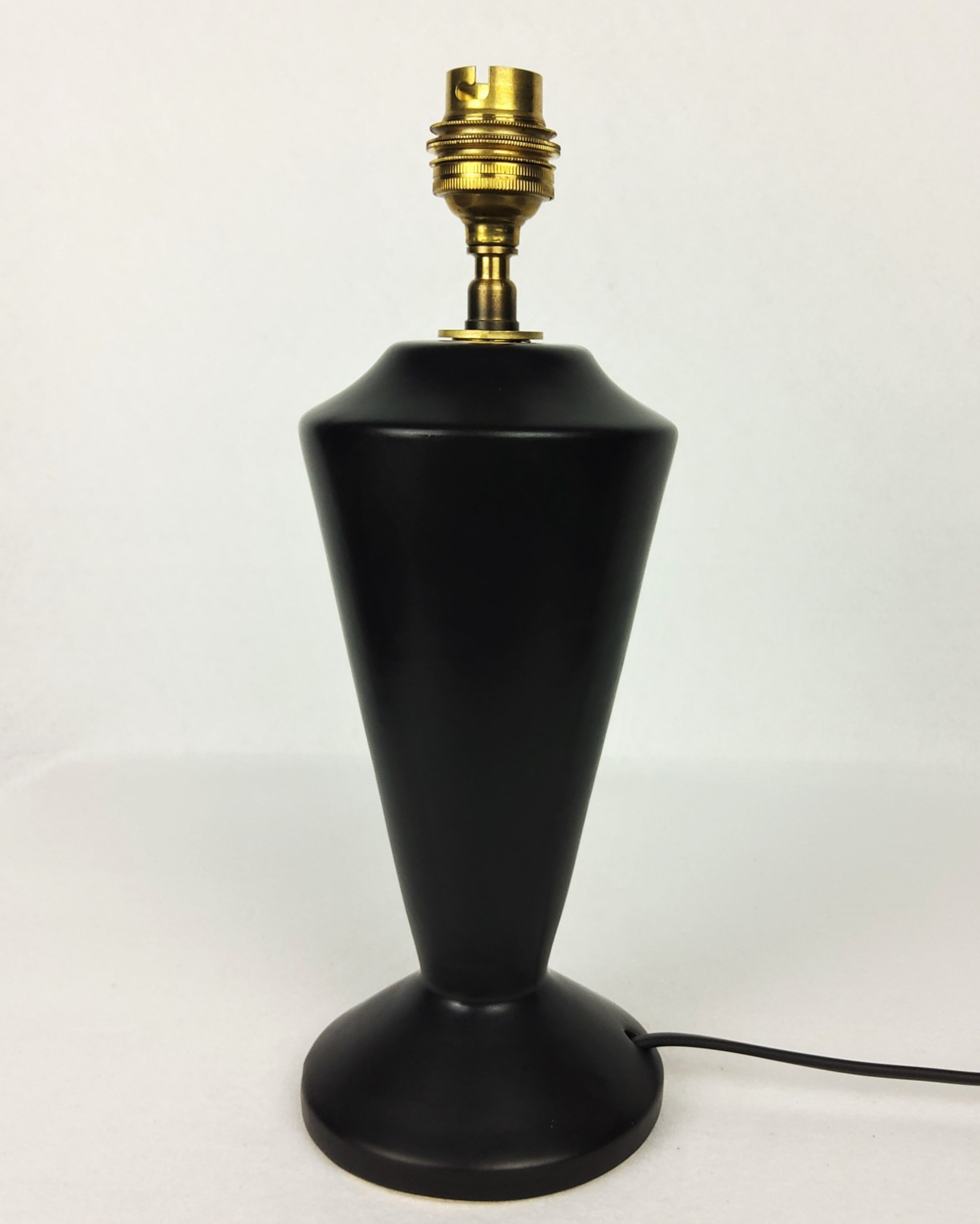 Vintage black ceramic lamp 1950