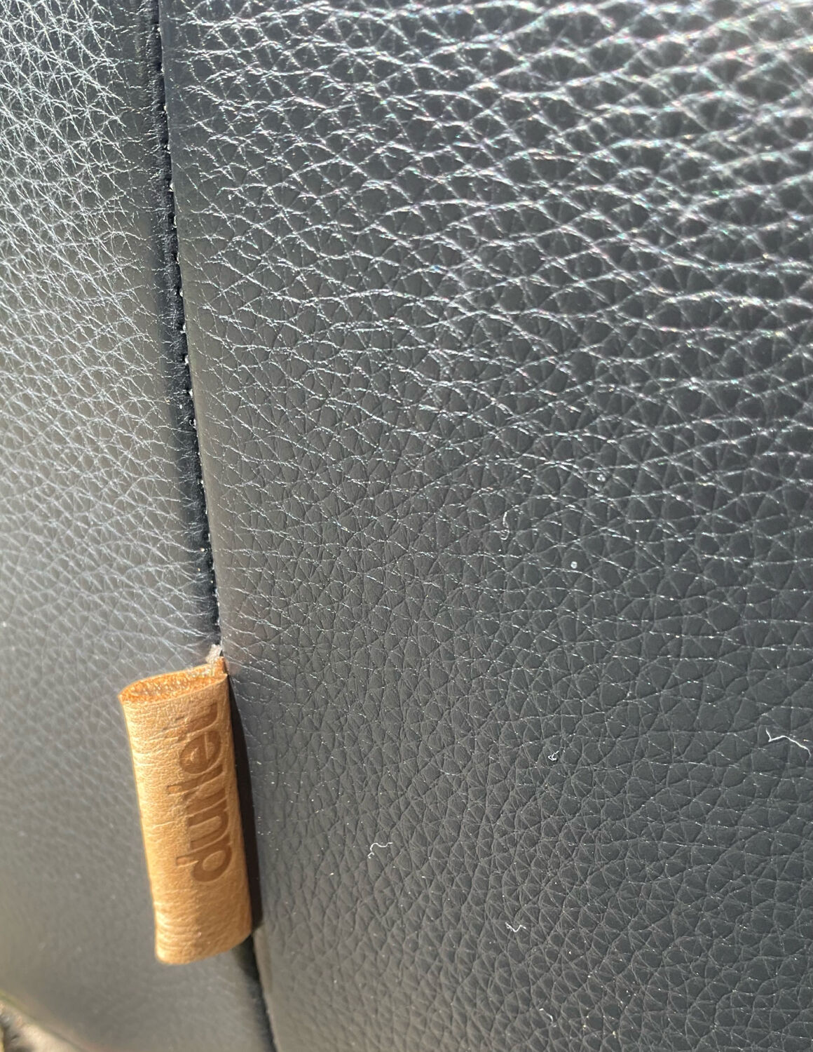 High-quality black leather Durlet sofa