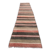 Ancien chemin de Kilim étroit turc 217x49 cm shabby chic, kelim vintage