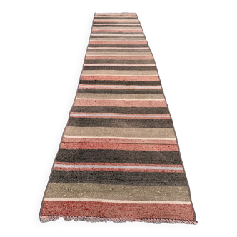 Ancien chemin de Kilim étroit turc 217x49 cm shabby chic, kelim vintage