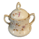 Beautiful sugar bowl in fine Limoges porcelain from the late 19th to early 20th century.