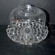 Antique cheese dome on a diamond moulded crystal stand, 1920, marked registered.