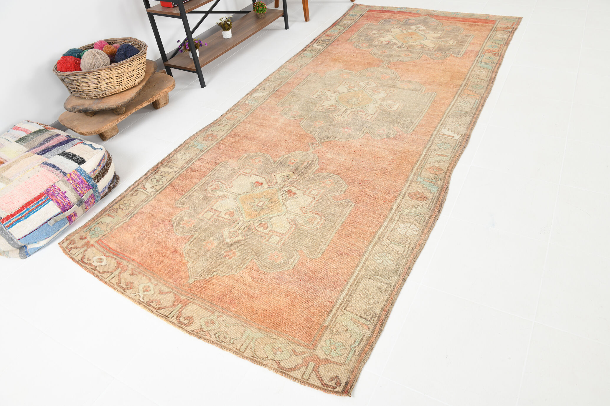 5x11 handmade wool oushak rug 344	x151cm