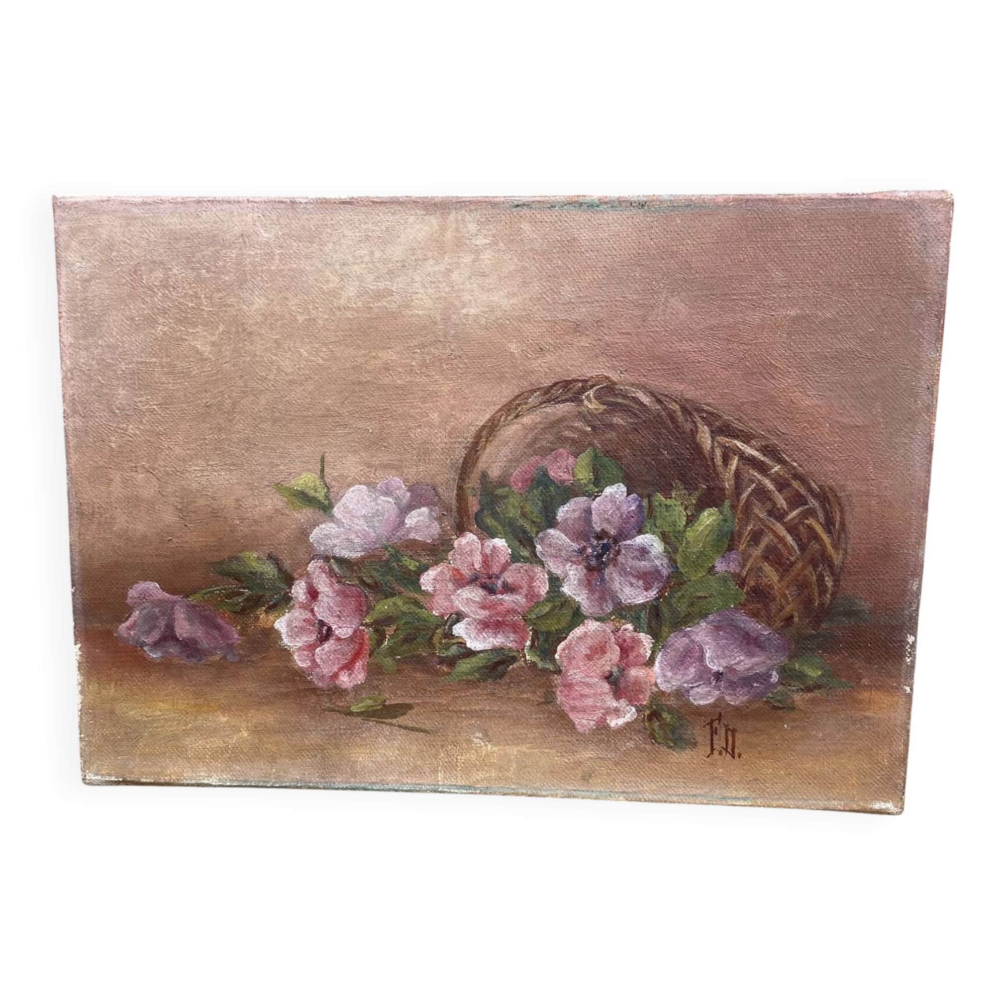 Painting bouquet, canvas on frame flowers 27X19.5