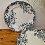 Set of 4 Terre de fer blue flat plates