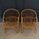Paire de fauteuils en rotin, travail français 1960