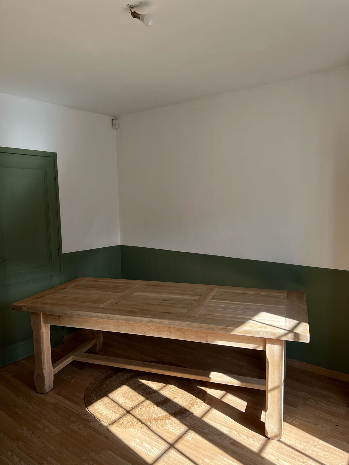 Large farmhouse table in solid oak – 230 cm