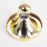 Brass and bubble glass wall or ceiling light by Hoffmeister