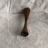 Vintage oiled teak wood candle holder, Scandinavian design
