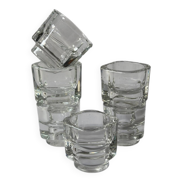 6 coquetiers en verre Joe colombo