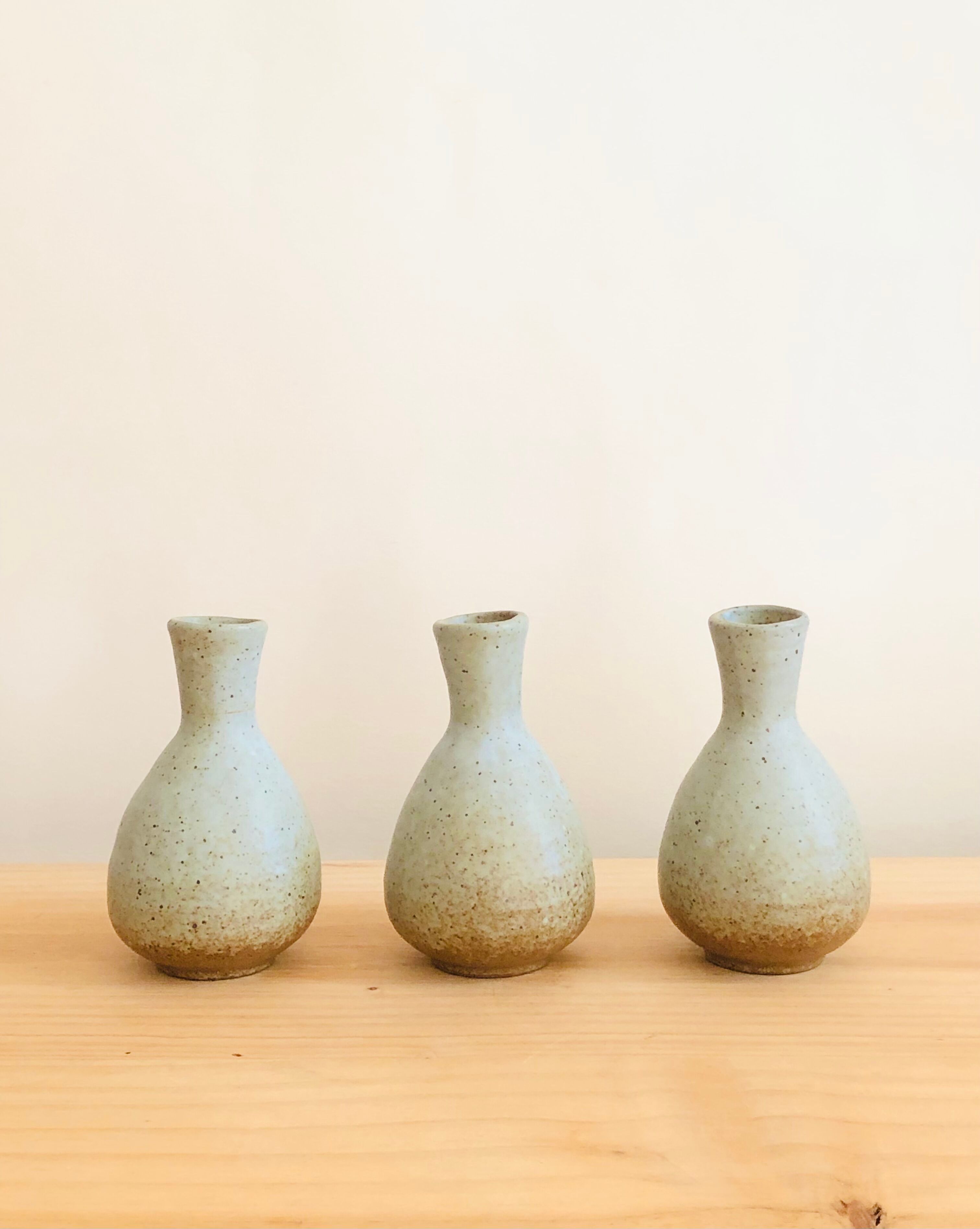 Trio de soliflores vintage en grès