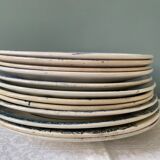 Series of 12 mismatched Terre de Fer dessert plates