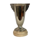 Art Deco, silver metal lamp wood base around 1930