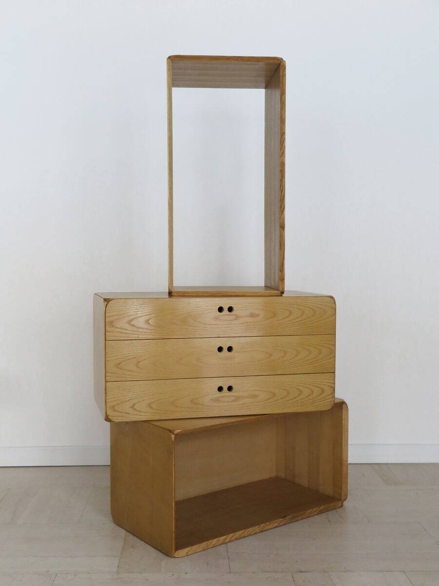 Italian Samara Series Modular Bookcase in Ash by Derk Jan De Vries for Maisa, 1970s