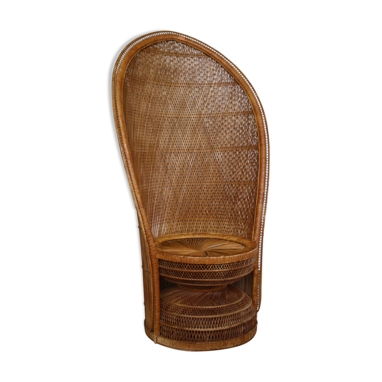 Fauteuil rotin style Emmanuelle 1970's