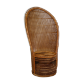 Fauteuil rotin style Emmanuelle 1970's